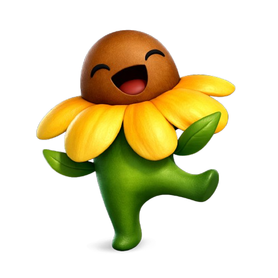 Smiling sunflower mascot
